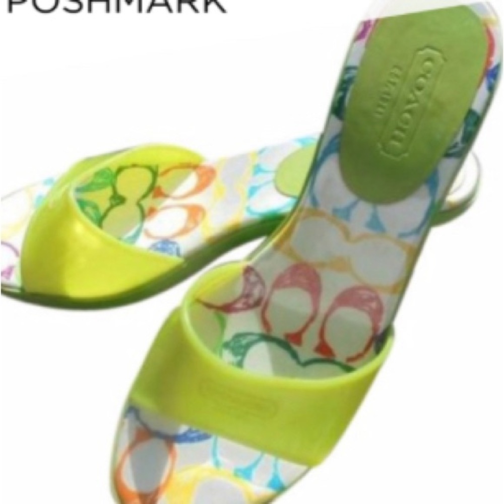 Authentic Coach jelly heels.
